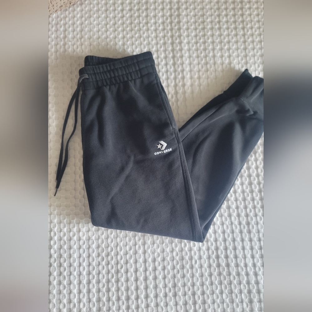 Converse Black Sweatpants Tapered Fit Joggers